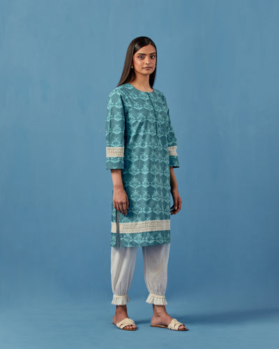 Barkha Kurta Set (Turquoise)