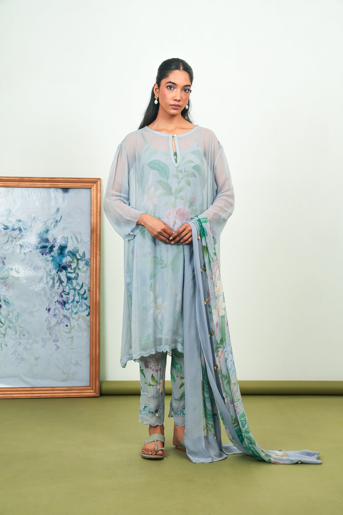 Holly Chiffon Phiran Set