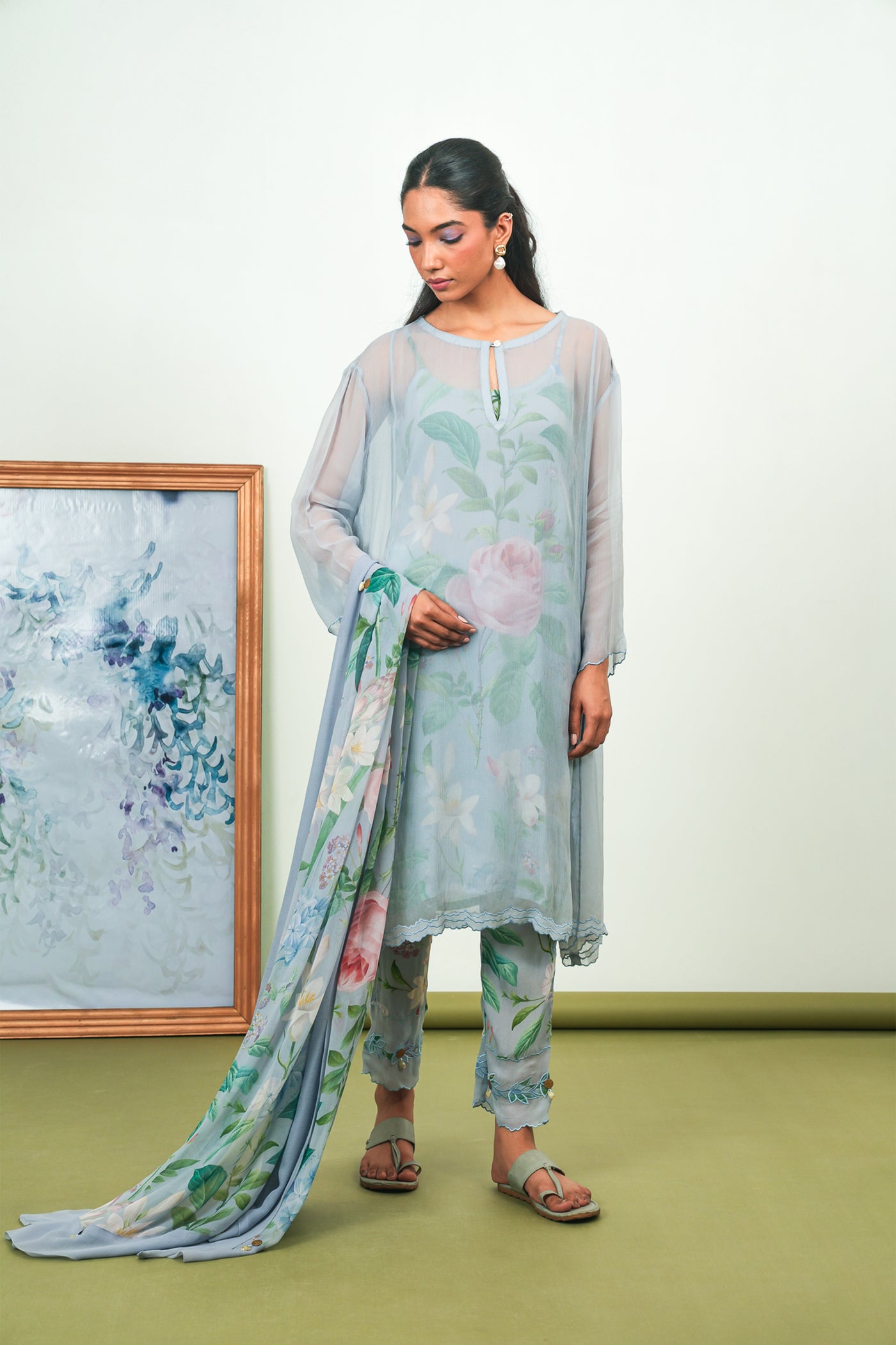 Holly Chiffon Phiran Set