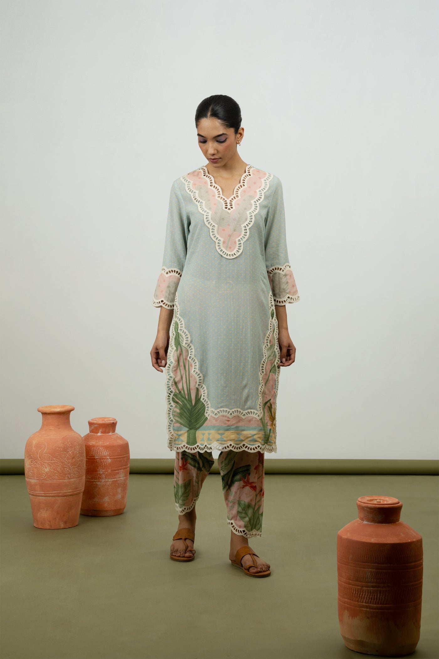 Juniper Kurta Set (Sky)