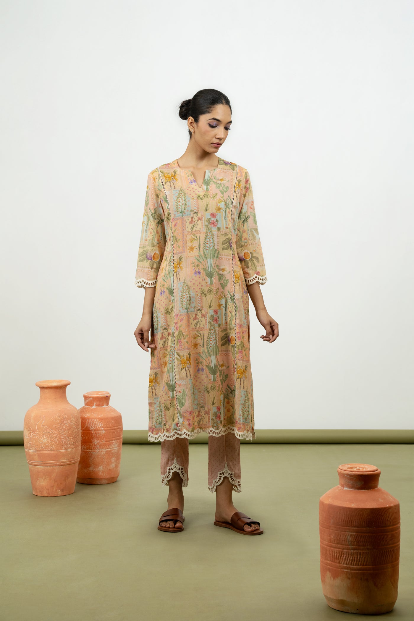 Fig Kurta Set (Pink)