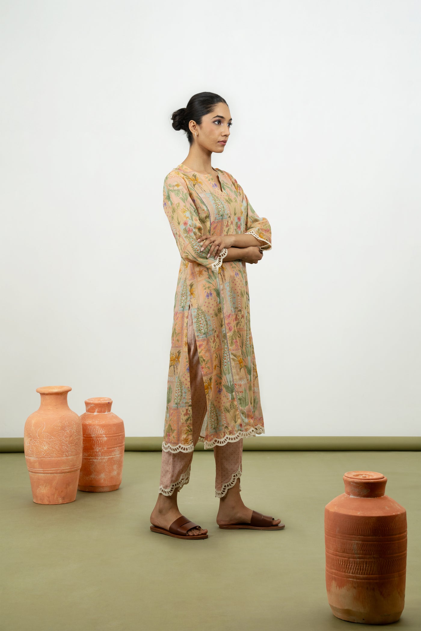 Fig Kurta Set (Pink)