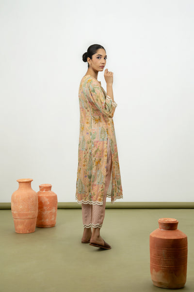 Fig Kurta Set (Pink)