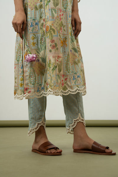 Fig Kurta Set (Sky)