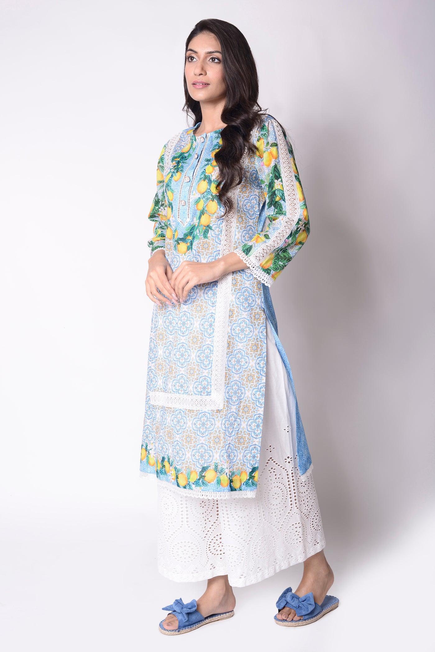 Limoncello Relaxed Kurta Set (Blue)