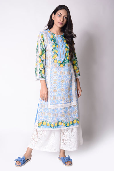 Limoncello Relaxed Kurta Set (Blue)