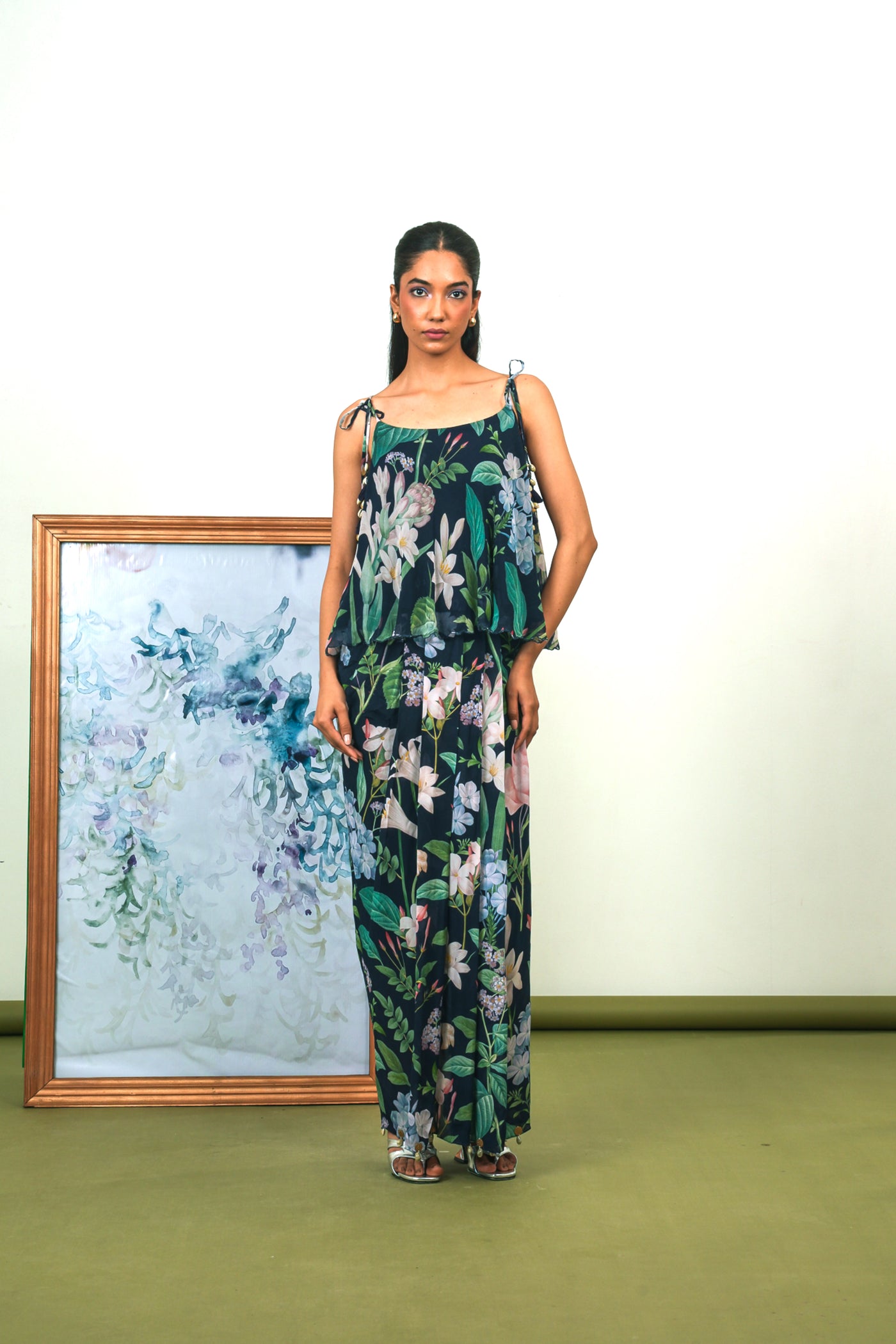 Indigo Dhoti Skirt Set