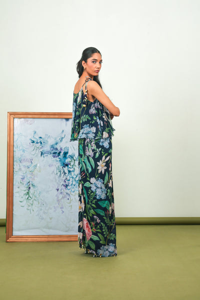 Indigo Dhoti Skirt Set