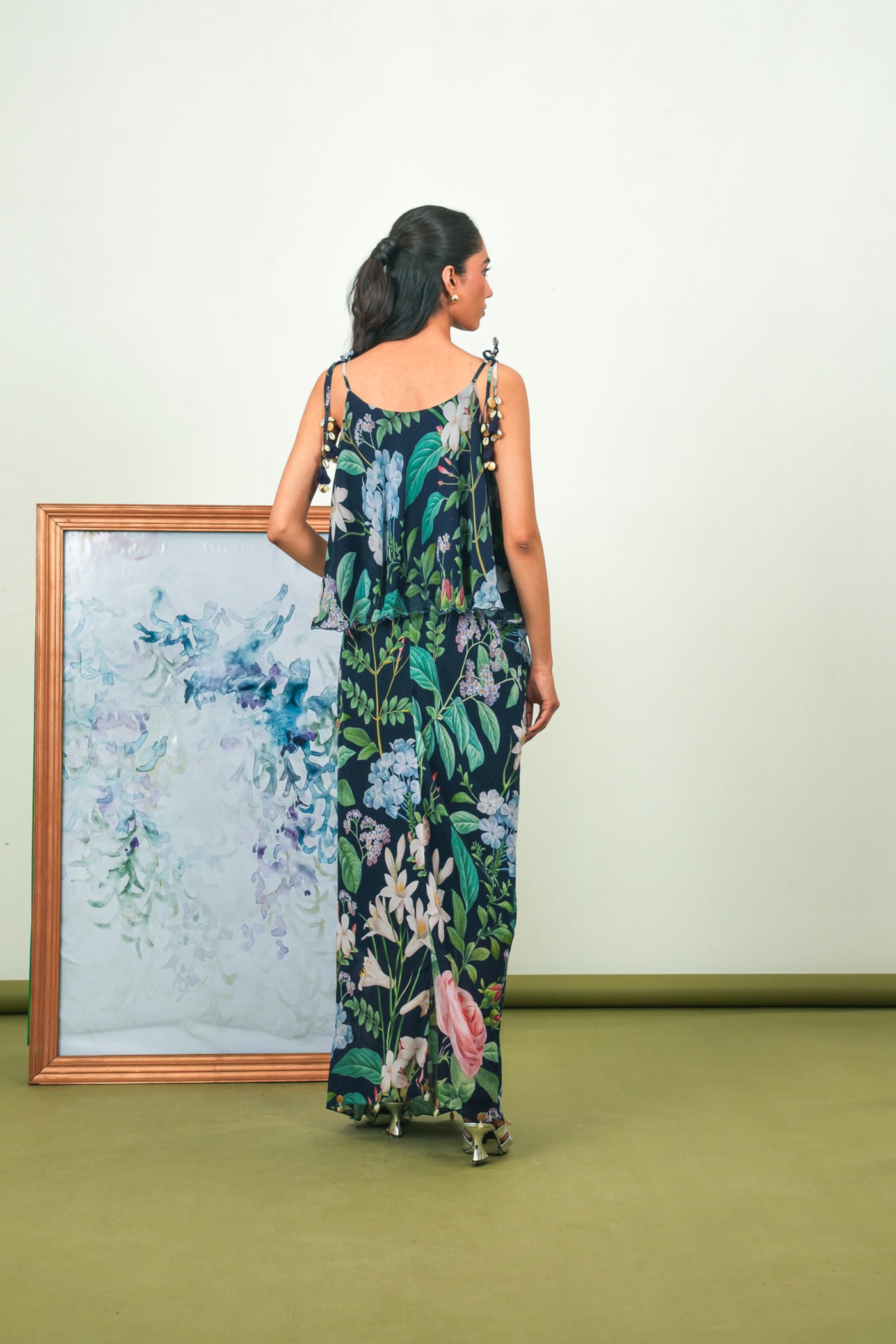 Indigo Dhoti Skirt Set