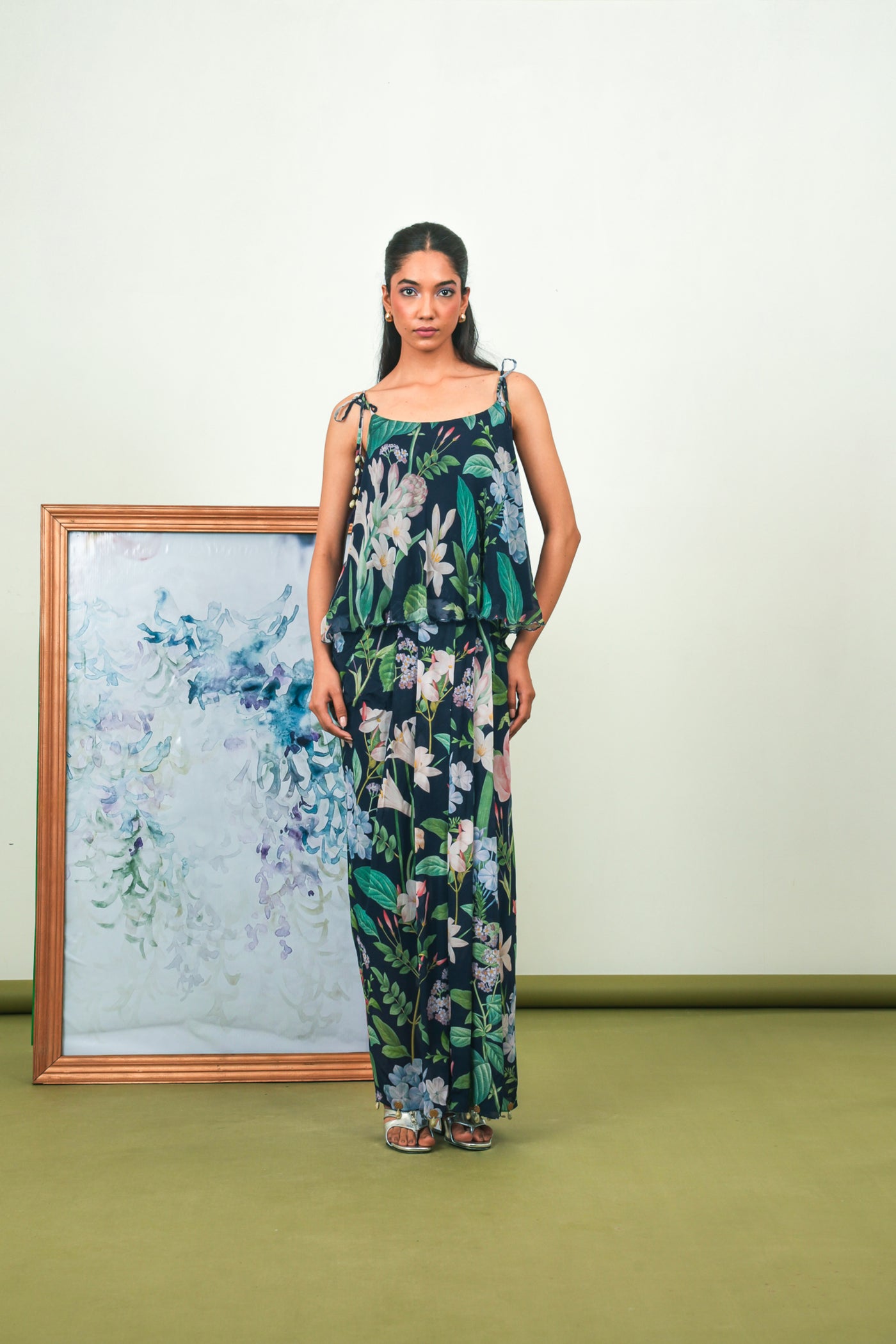 Indigo Dhoti Skirt Set