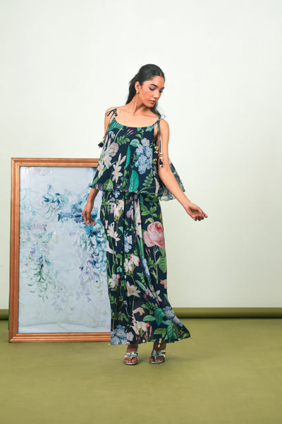 Indigo Dhoti Skirt Set
