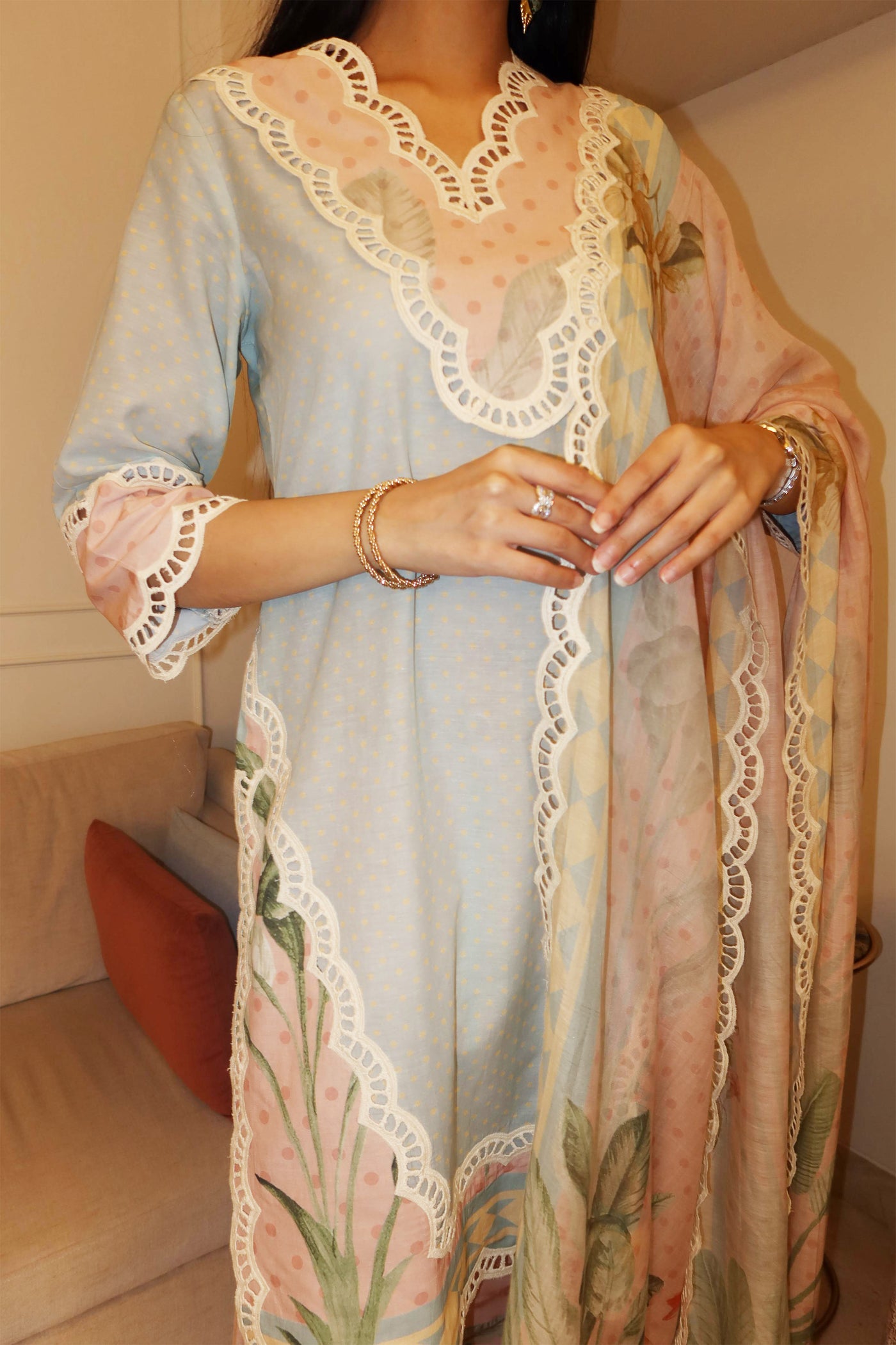 Juniper Kurta Set (Sky)