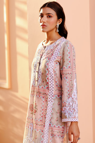 Roshanara Kurta Set (Pink and Sage)