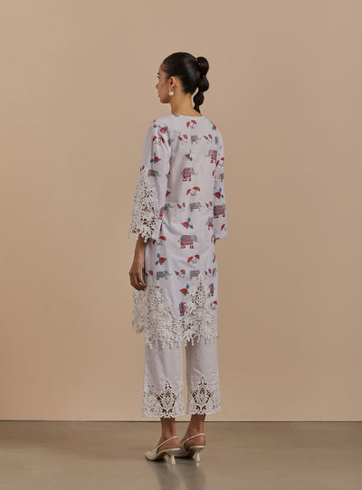 Revti Appliqué Kurta (Ivory)