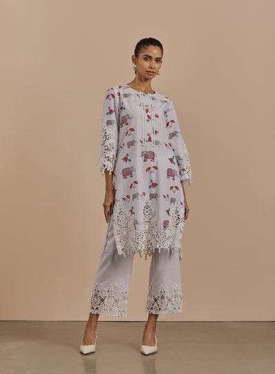 Revti Appliqué Kurta (Ivory)
