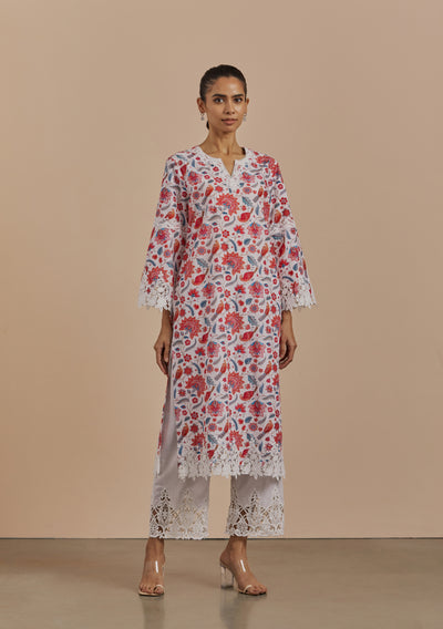 Johri Appliqué Kurta (Ivory)
