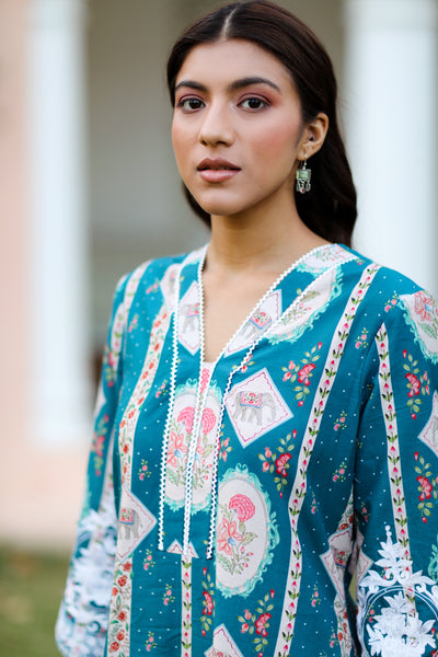 Mriga Kurta Set (Peacock)