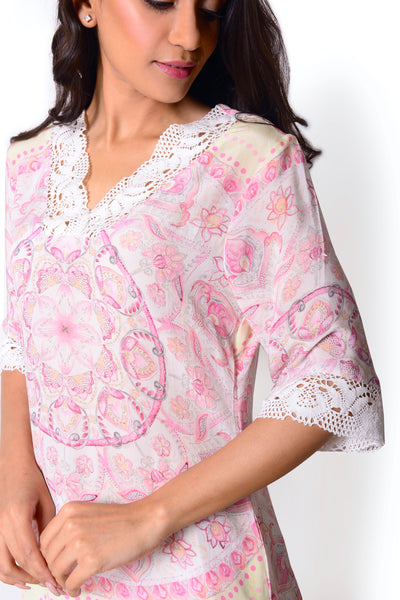 Mandala Pink Kurta Set