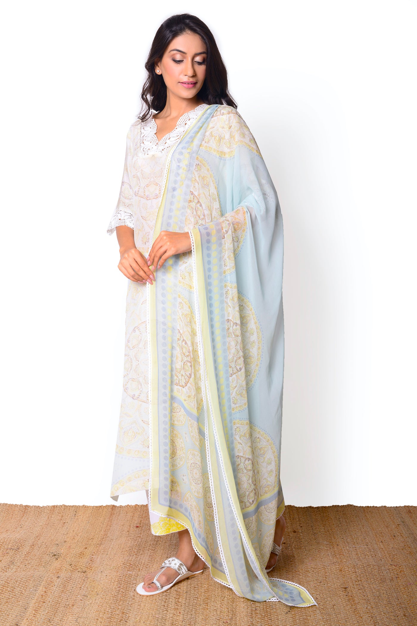 Mandala Aqua Kurta Set