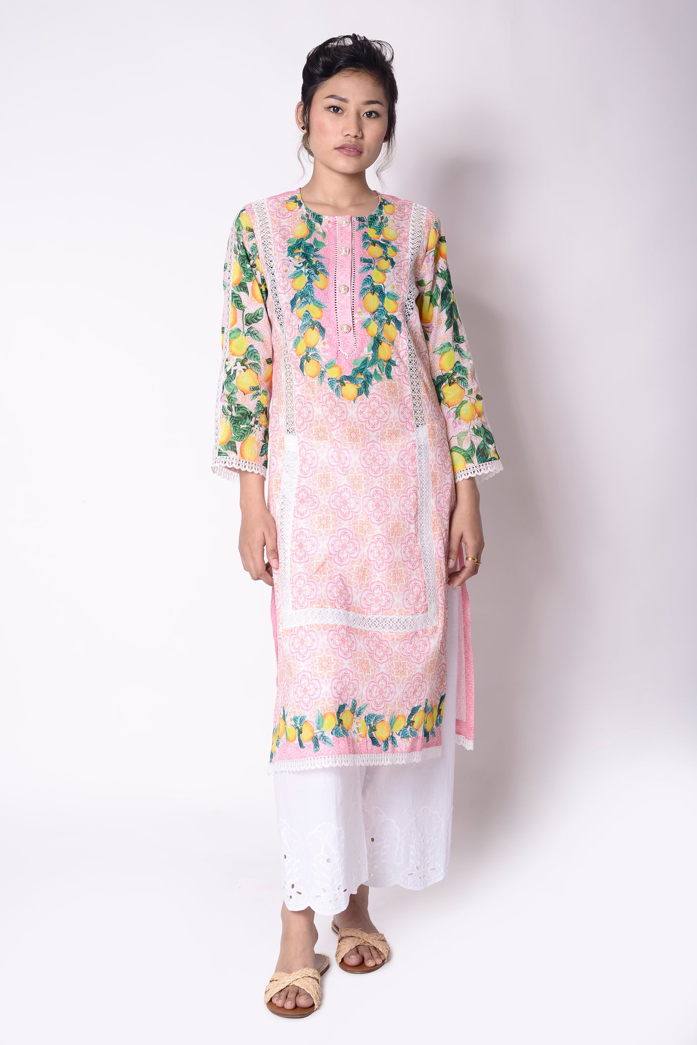 Limoncello Relaxed Kurta Set (Pink)