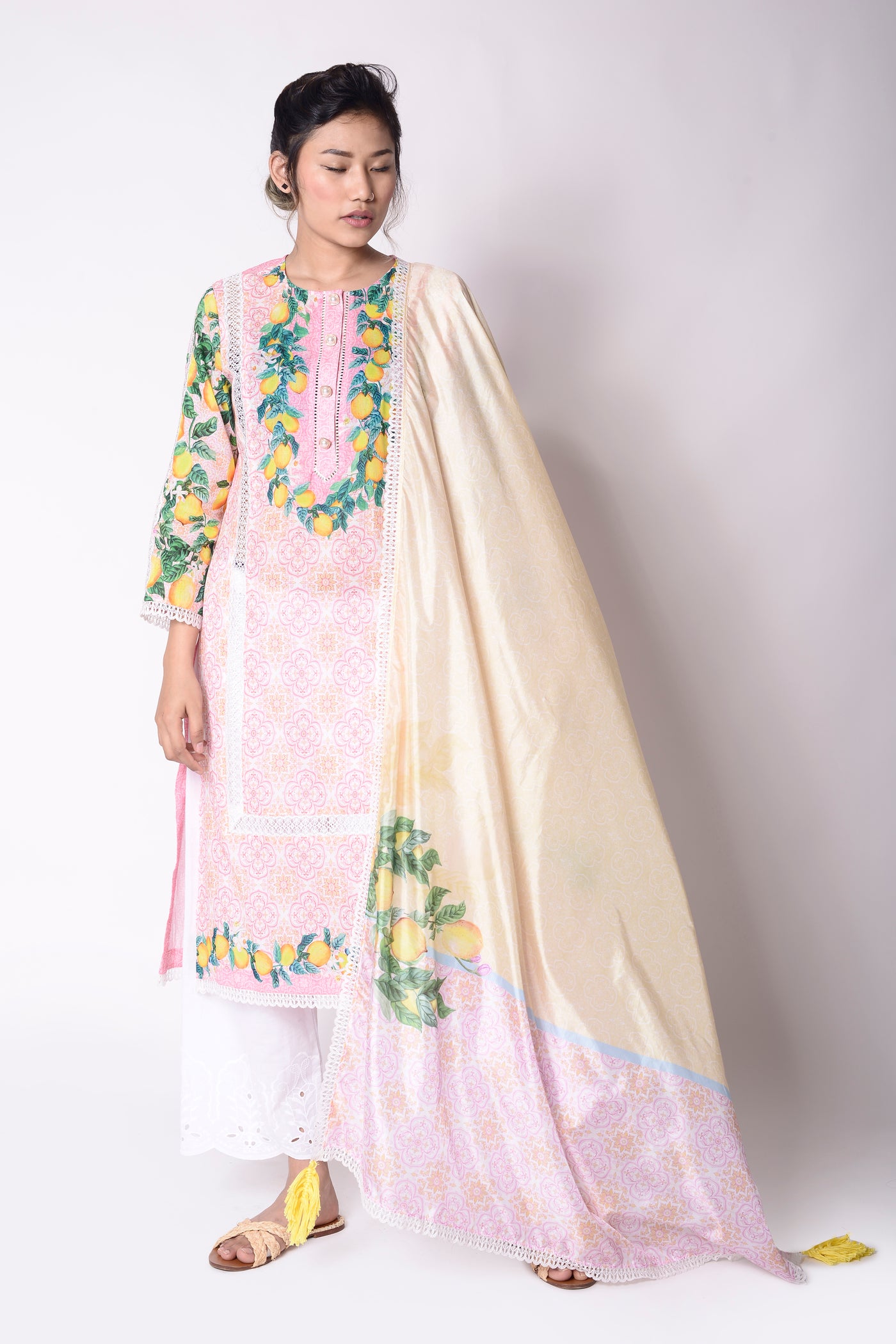 Limoncello Relaxed Kurta Set (Pink)